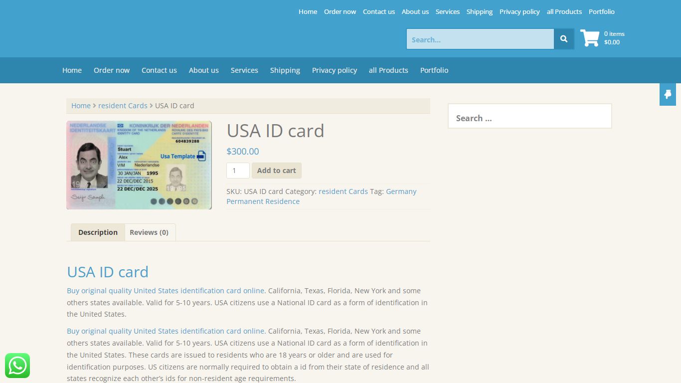 USA ID card for sale|Buy original quality United States identification card